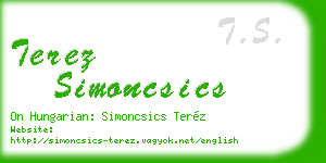 terez simoncsics business card