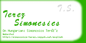 terez simoncsics business card